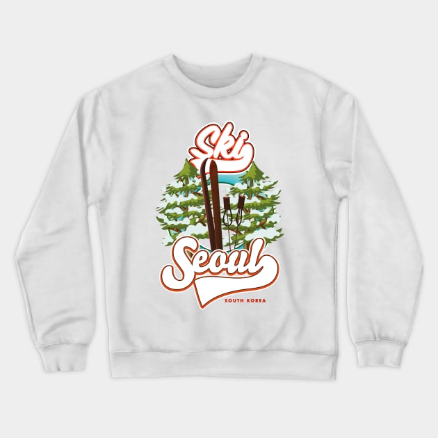 Seoul South Korea Ski logo Crewneck Sweatshirt by nickemporium1